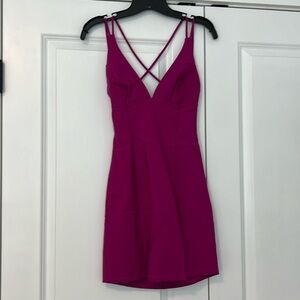 Magenta strappy backless Bodycon dress